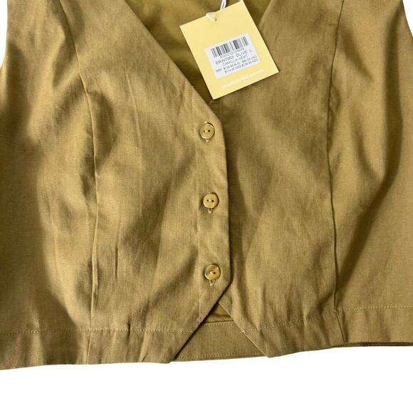 New Women’s Charlie Holiday Camilla Linen Blend Vest Size 8 - Picture 5 of 9